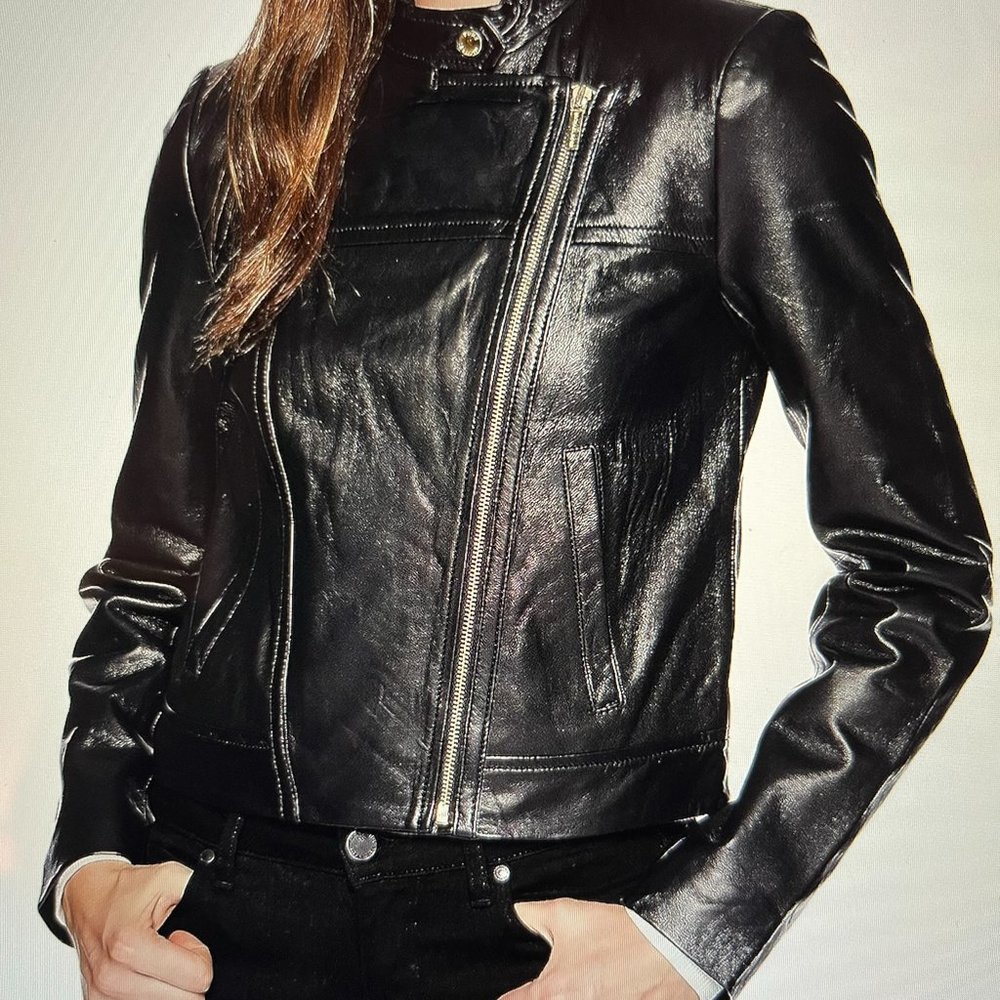 Michael Kors Leather Moto Jacket